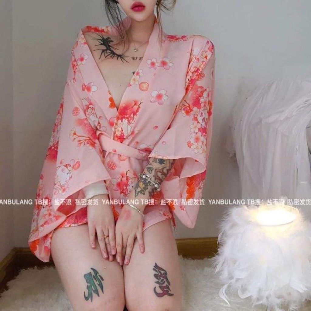 Áo ngủ kiểu kimono nữ cao cấp có thể làm quà cưới 2347