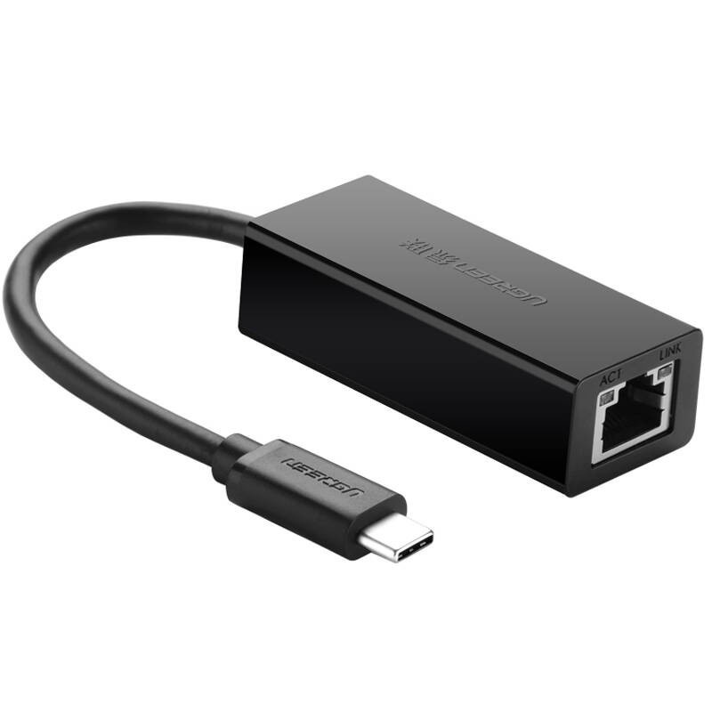 Bộ chuyển đổi USB Type C san LAN 10/100 Mbps Ethernet - dài 40CM - UGREEN 30287 (màu đen)