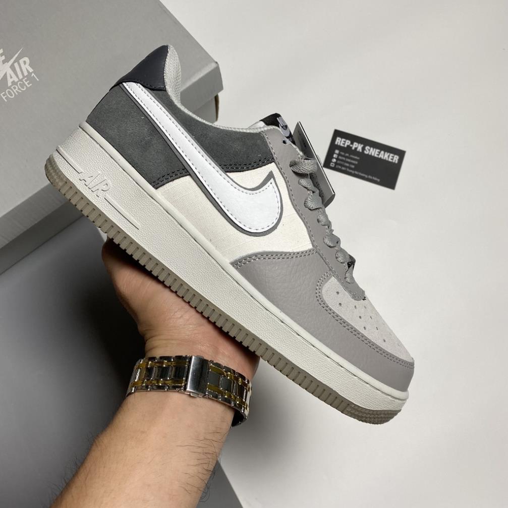 Giày Air AF1 Foce 1 Trắng Xám Lông Chuột, Giày Thể Thao Af1 Xám Trắng Dễ Phối Đồ Hot 2022 Full Box Bill