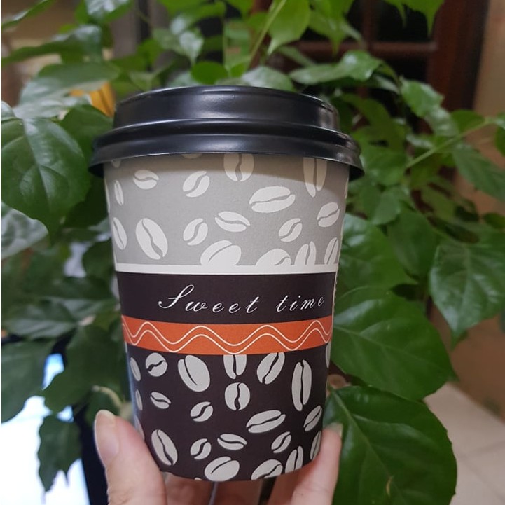 Combo 50 cốc giấy nóng 280ml in hình (Kèm Nắp Đen) | BigBuy360 - bigbuy360.vn