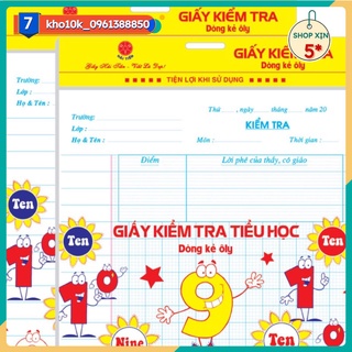 Tập giấy kiểm tra cấp 1 hải tiến