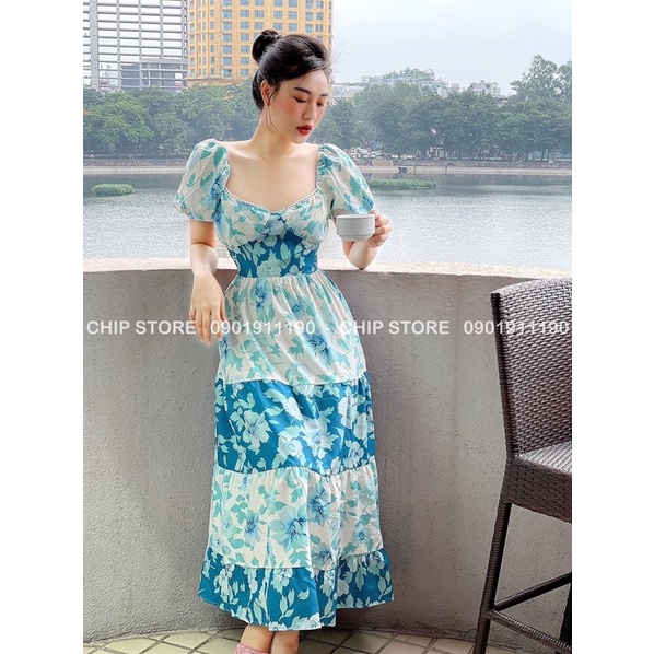 VÁY MAXI HOA HỞ LƯNG THẮT DÂY ZARA XUẤT DƯ XỊN ĐI BIỂN DU LỊCH (ảnh thật)
