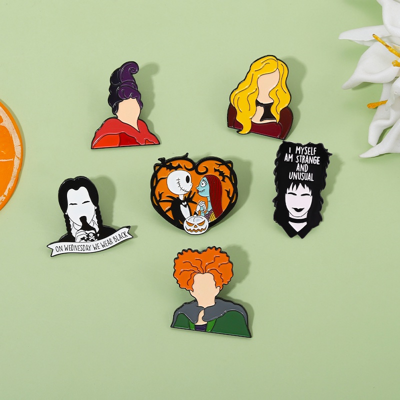 Ghim cài áo QIHE JEWELRY hình quả bí ngô Halloween ngộ nghĩnh