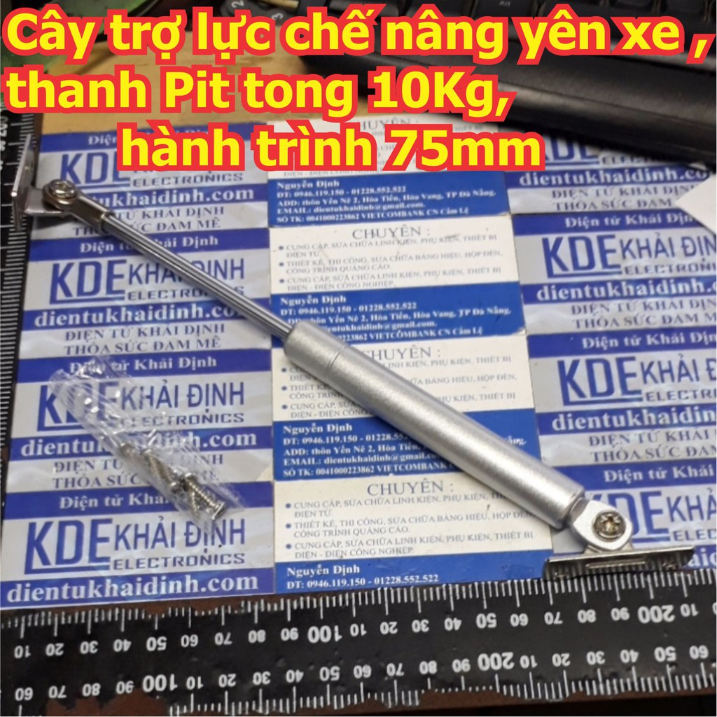 Cây trợ lực chế nâng yên xe , thanh Pit tong 10Kg, hành trình 75mm 120g kde5931