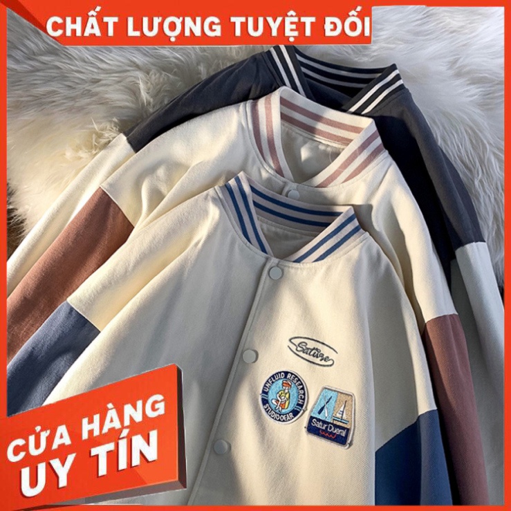 Áo Bomber Nam Nữ KaKi Unisex - Áo Khoác Bóng Chày Form Rộng 3 Màu Đen, Xanh, Hồng Tiny Clothes - Hàng nhập khẩu