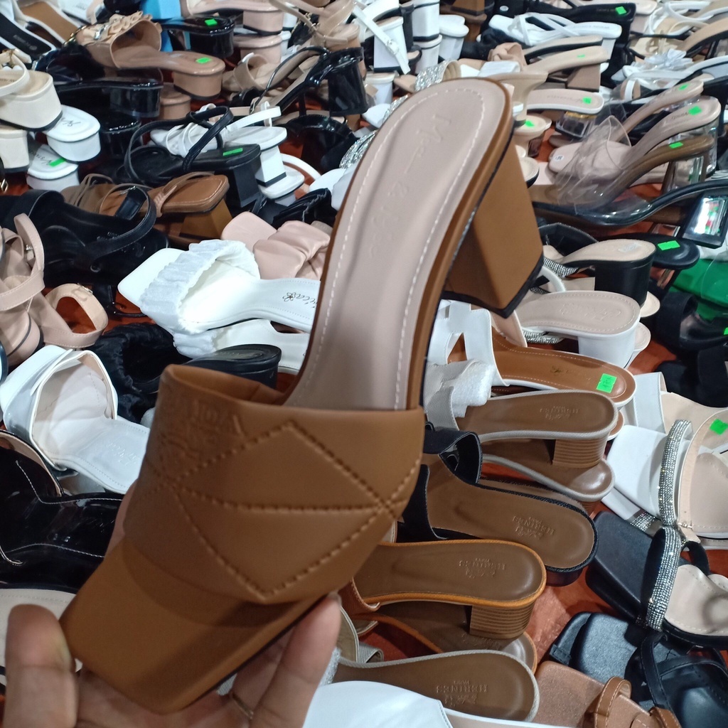 Dép nữ quai ngang gót vuông 7cm quý phái- kèm ảnh thật