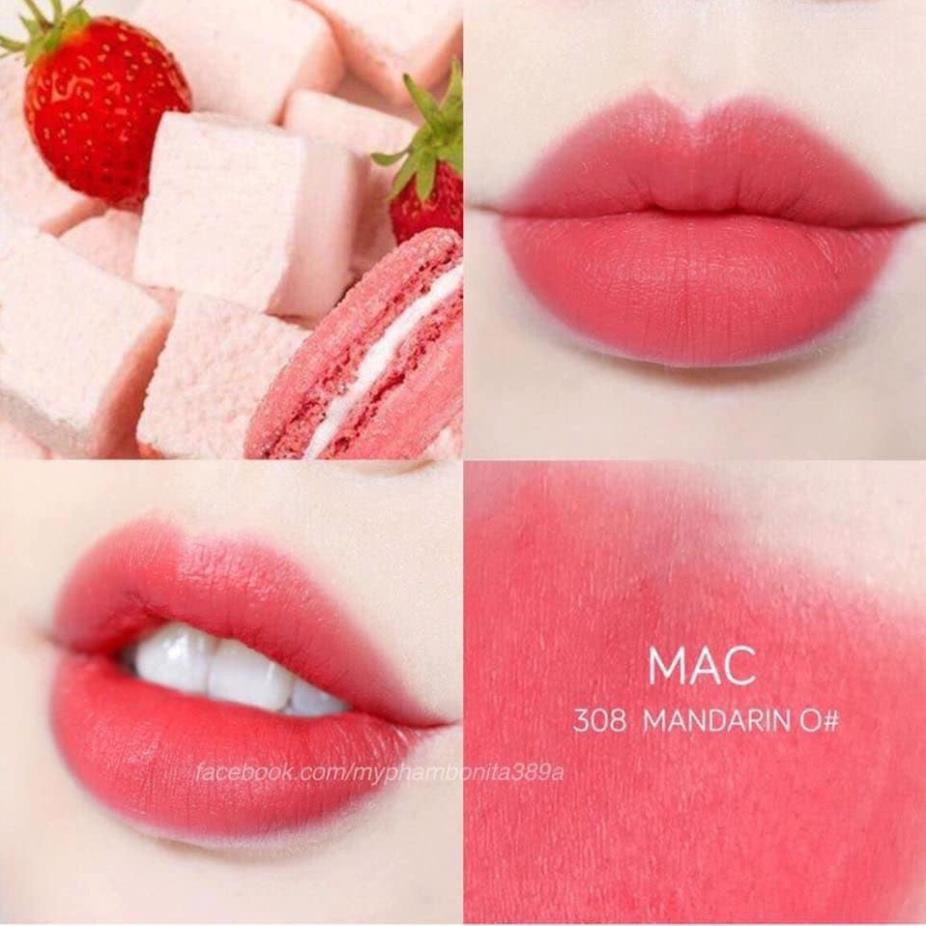 FREESHIP son Mac power kiss lipstick 308-hồng cam san hô-hàng xách tay mỹ