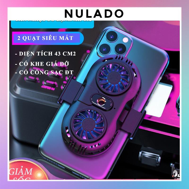 Quạt tản nhiệt điện thoại 2 quạt sò nóng lạnh memo AH102 Gaming giá rẻ NULADO