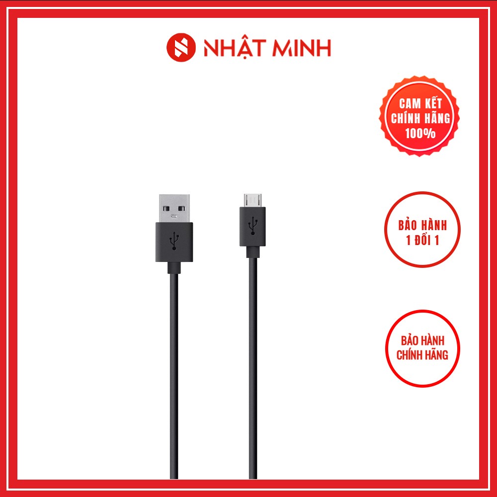 Cáp Micro Belkin nhựa 1.2m trắng/đen, sạc và truyển tải dữ liệu tốc độ cao - BH Chính hãng 2 năm - F2CU012bt04