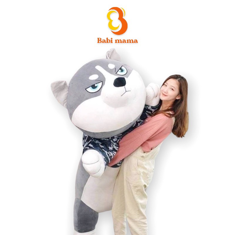 Gấu Bông Chó Husky Mặt Ngáo Nhồi Bông Hàng Cao Cấp Babi Mama G02