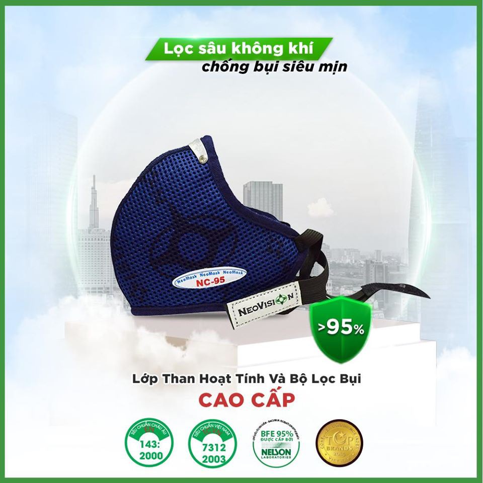 Khẩu trang NEOMASK Than Hoạt Tính đeo gáy NC95 CHÍNH HÃNG