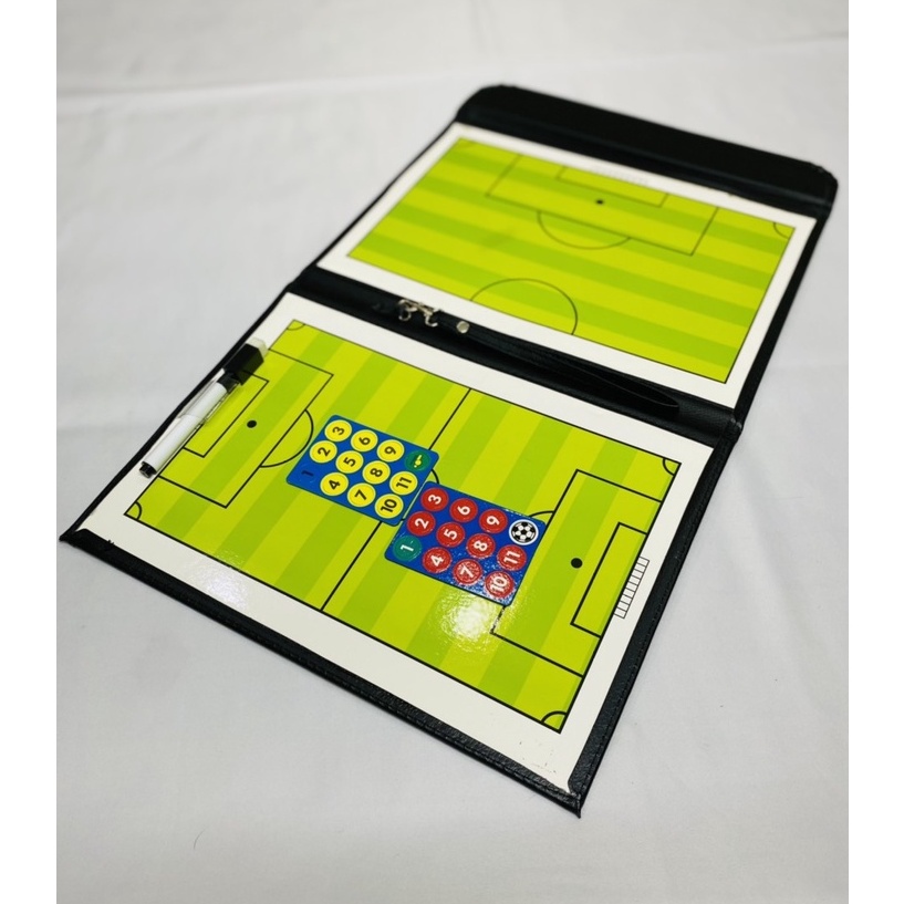 BẢNG SA BÀN CHIẾN THUẬT BÓNG ĐÁ CẦM TAY GỒM BÚT DẠ VÀ CÁC QUÂN CÓ TỪ TÍNH, CHẤT LIỆU CAO CẤP BỌC DA SANG TRỌNG