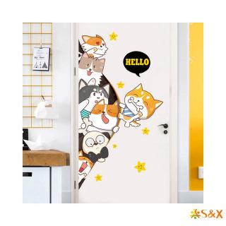 Bộ sticker dán tường hình chú chó hoạt hình dễ thương