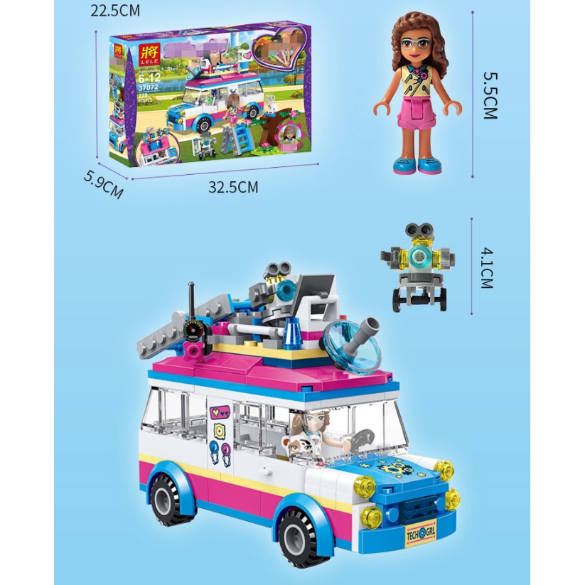 Sẽ là 37072 nhiệm vụ khoa học xây dựng khối xe ô tô của Olivia cô gái lắp ráp đồ chơi trẻ em