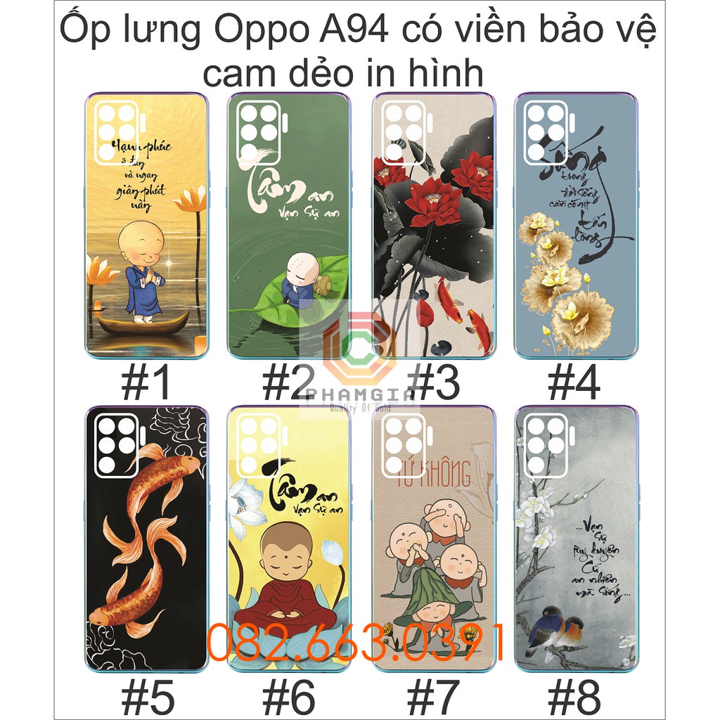 Ốp lưng Oppo A94 (4G/5G) dẻo in hình thư pháp nhiều mẫu