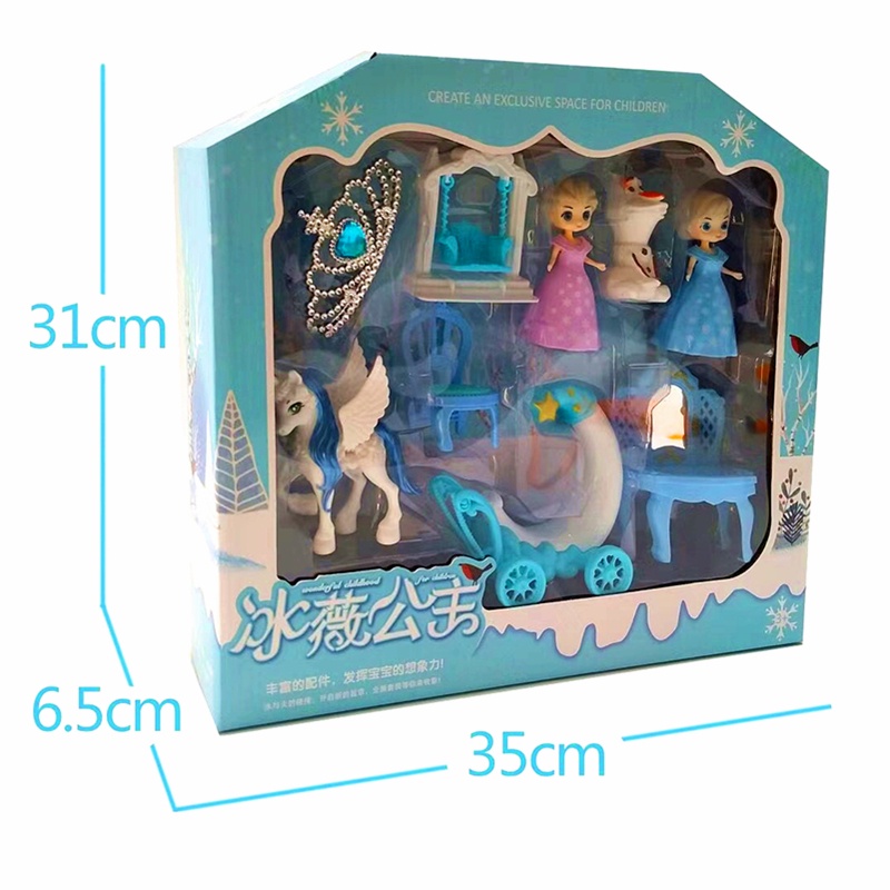 [Hàng sẵn] Hộp đồ chơi ngôi nhà Elsa nữ hoàng băng giá và Olap