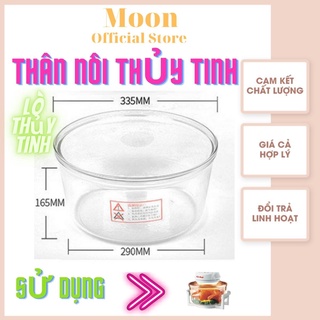 Thân Nồi Lò Nướng Thủy Tinh Chịu Nhiệt, Hàng Nhập Khẩu Chất Lượng Cao Của Gali, Dung Tích 12 Lít- 15 Lit, Tặng Vòng Tăng