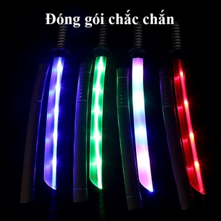 Kiếm Katana Phát Sáng led giá rẻ bằng nhựa có đèn nhạc kiếm nhật đồ chơi trẻ em chạy pin đủ màu kiếm ánh sáng cháy phố