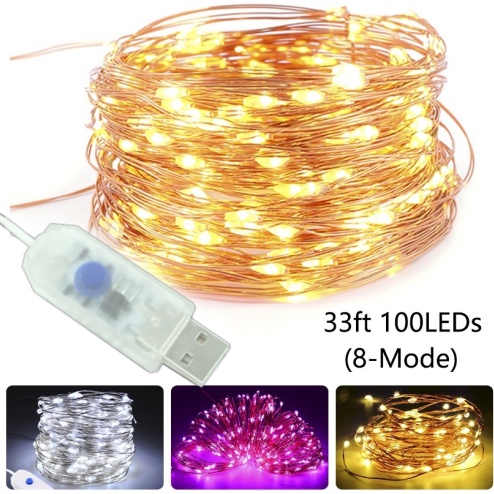 Dây Đèn Led 10M 5M 8 Chế Độ Ánh Sáng Ban Đêm Dùng Trang Trí Đa Ứng Dụng