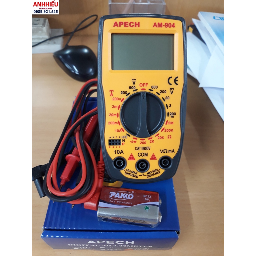 Apech AM-904 đồng hồ vạn năng điện tử APECH AM 904 giá rẻ, độ chính xác cao, nhỏ gọn, dễ dàng bỏ túi