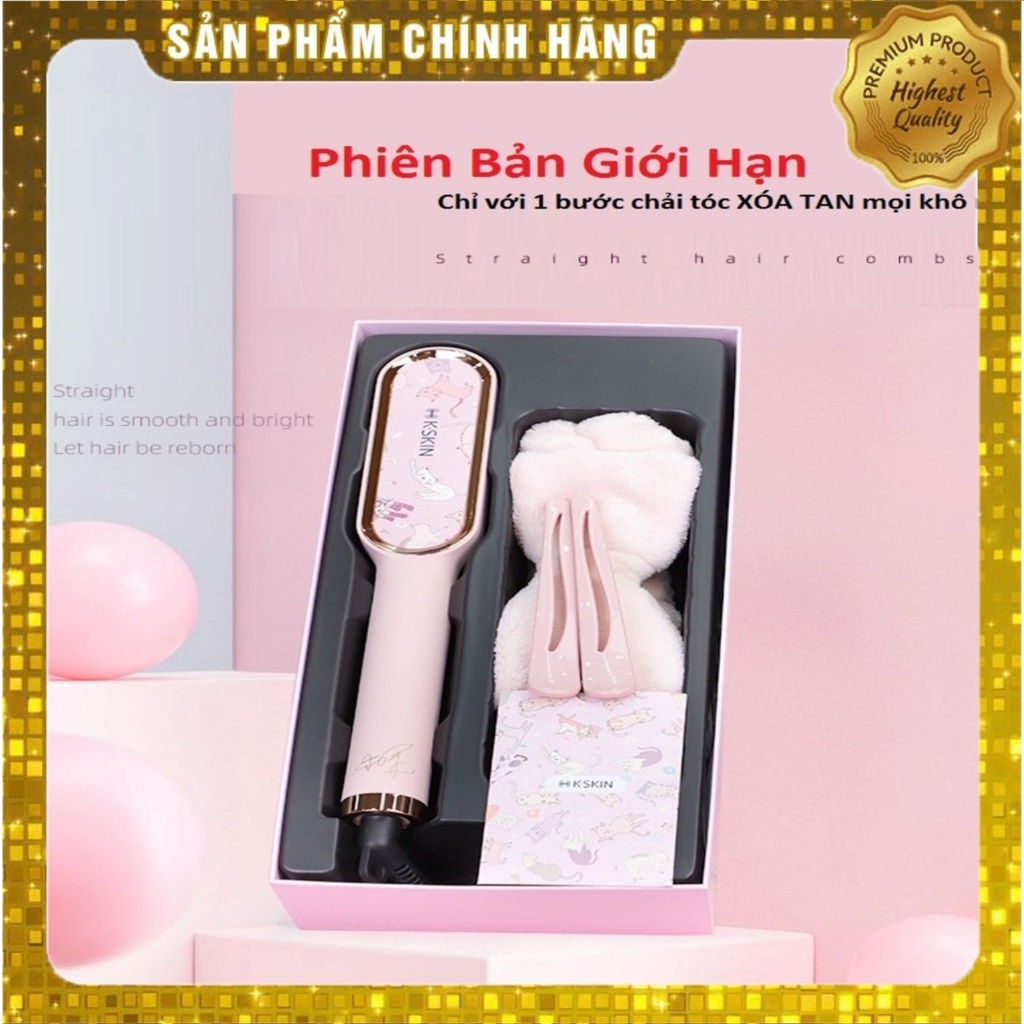 Lược điện KSKIN chải thẳng tóc uốn cụp chống tĩnh điện ion uốn tóc đa năng