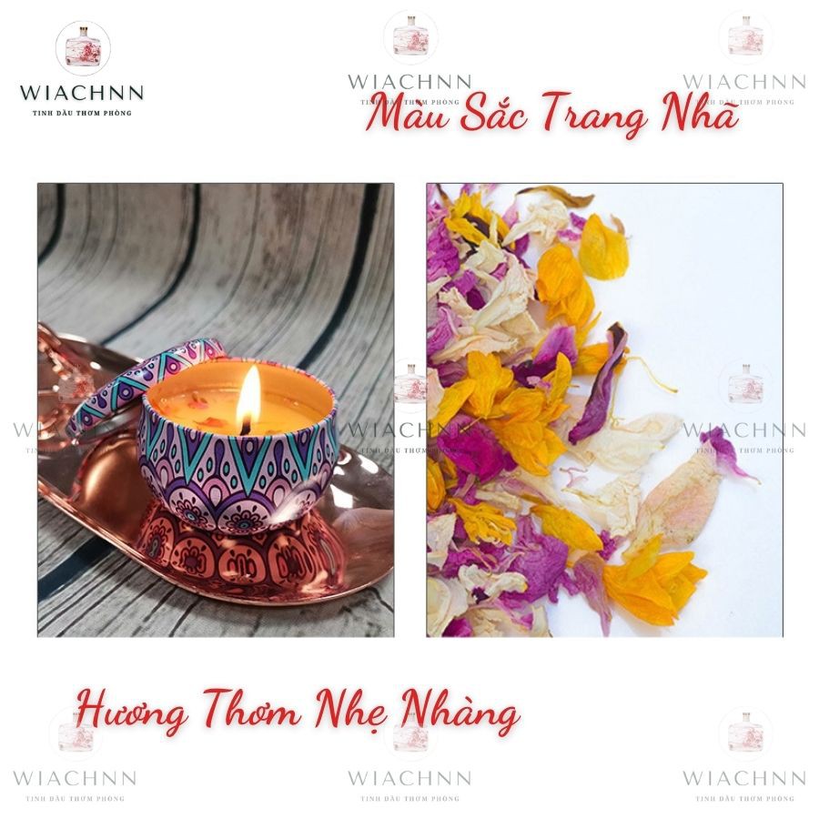 Nến Thơm Hoa Khô Thiên Nhiên Sáp Đậu Nành Thơm Phòng Khử Mùi Trang Trí Nhà Cửa Cao Cấp NHT