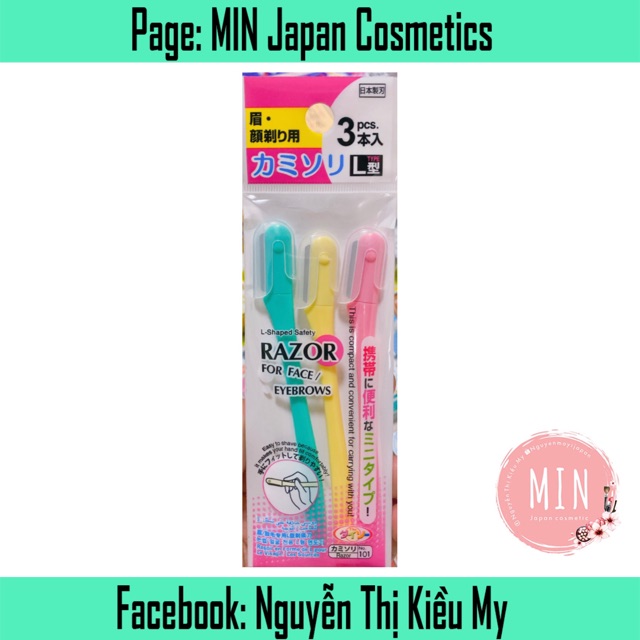 Set 3 chiếc dao cạo chân mày Daiso Nhật Bản