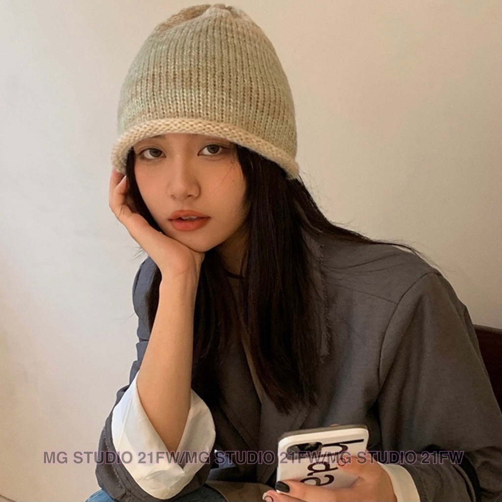 Mũ dệt kim MG STUDIO màu Gradient 6 màu tùy chọn