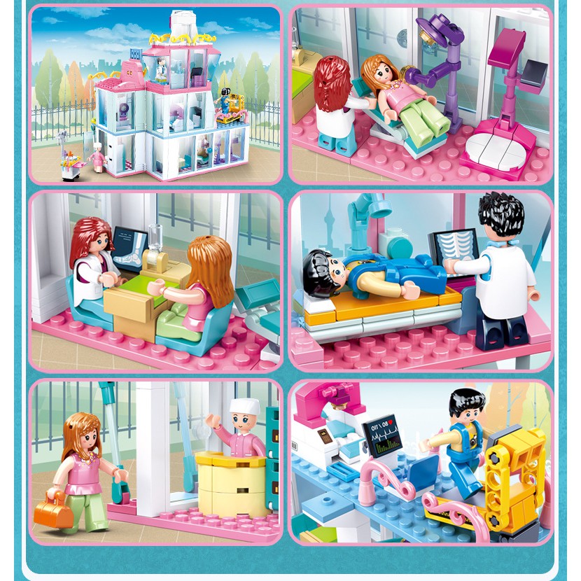 Đồ Chơi Lắp Ráp Kiểu Lego Friends Bé Gái Bệnh Viện Hospital Sluban B0799 Với 459 Mảnh Ghép