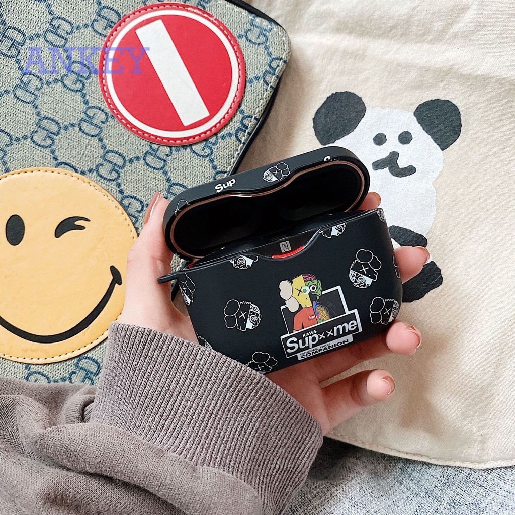 Sony WF-1000XM3 WF-1000XM4 Case Vỏ bọc bảo vệ hộp sạc tai nghe không dây hình KAWS cho Sony WF-1000XM3 WF-1000XM4