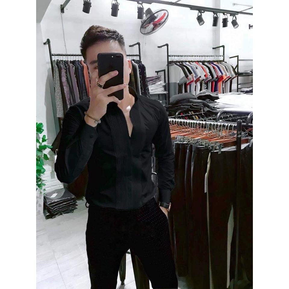 ÁO SƠ MI NAM TRẮNG XẾP LY CỰC NAM TÍNH | FORM CHUẨN cao cấp | BigBuy360 - bigbuy360.vn