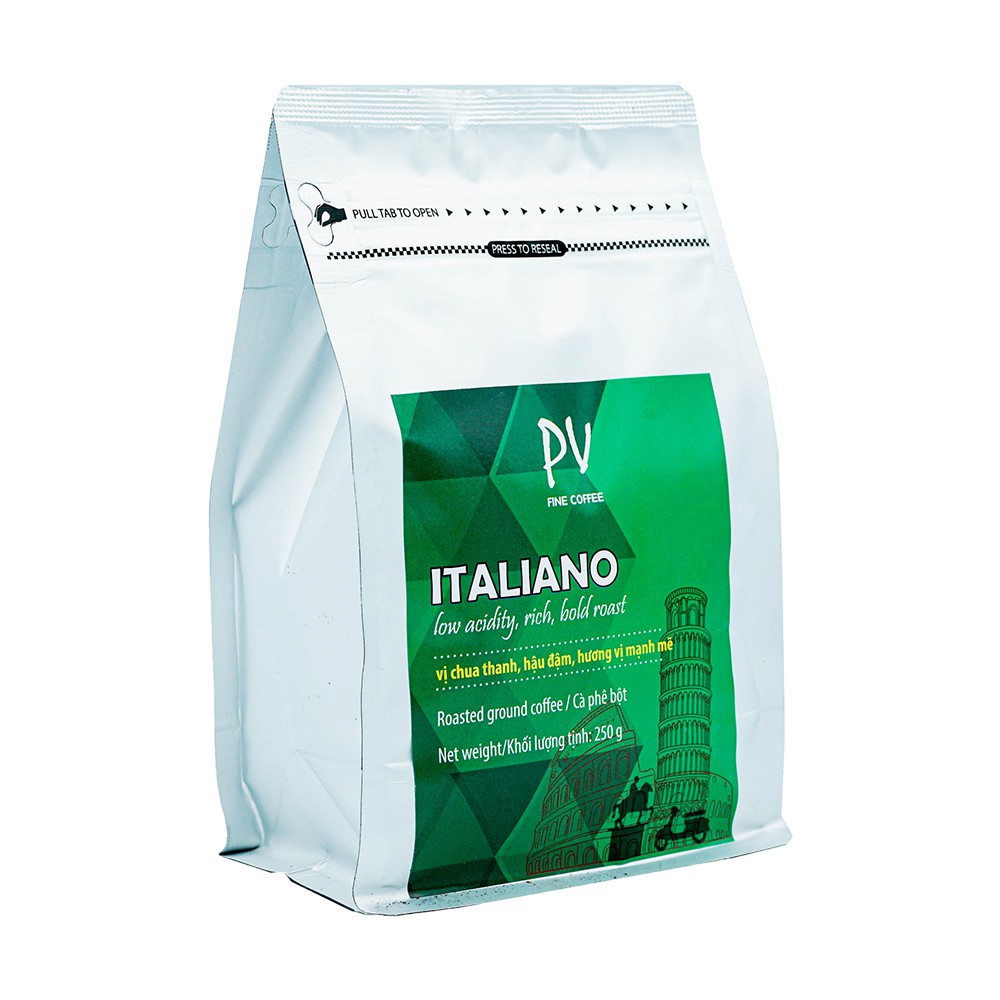 Cà Phê Bột PV Fine Coffee - Italiano - 250g - Phương Vy Coffee