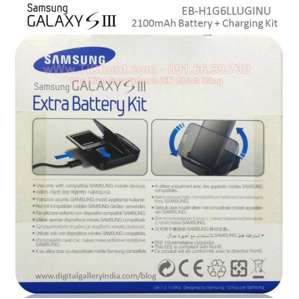 Combo Pin + Dock Samsung S3, Galaxy Grand ZIN Chính Hãng (Extra Baterry Kit)