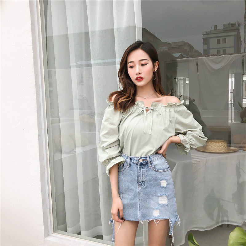 Nhập WAMS85 hoàn 25k xu đơn 150k_[Hàng có sẵn]Áo kiểu, áo sơ mi nữ tay dài Ulzzang Quảng Châu AS10hh