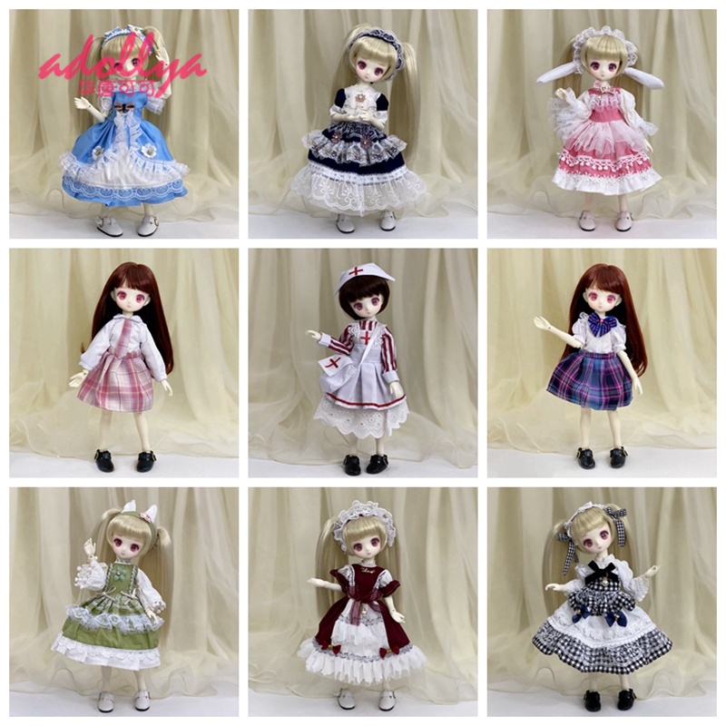 Đầm búp bê cô hầu gái cỡ 1/6 26-30cm