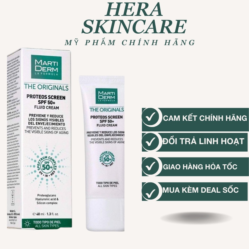 Kem chống nắng cho da dầu, mụn, nám và tăng sắc tố MartiDerm The Proteos Screen SPF50+