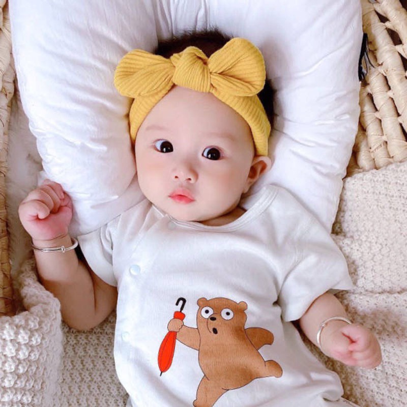 Băng Đô Nơ Cài Tóc Chăm Sóc Bé Phong Cách Hàn Quốc Mùa Xuân Hè Hàng Mới