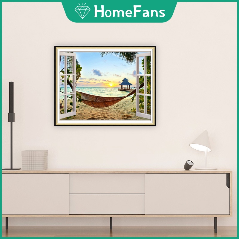 Bộ Tranh Đính Đá 5D Tự Làm 30x40cm / 40x50cm Hình Phong Cảnh Cho Gia Đình Và Bạn Bè