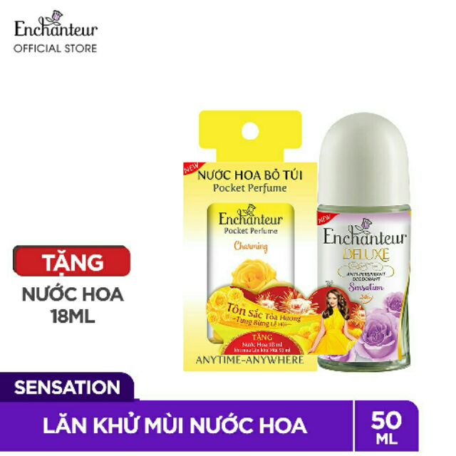 Lăn khử mùi Enchanter hương nước hoa tặng kèm nước hoa bỏ túi