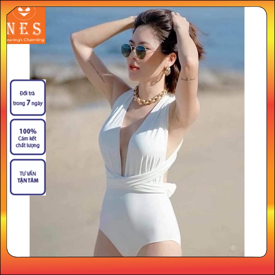 Bikini Đồ Bơi Nữ NES [Siêu sang] Liền Thân Thắt Nơ Eo [3 màu] Quyến Rũ Tôn Dáng Freesize (40-55 Kg) Thun Lạnh