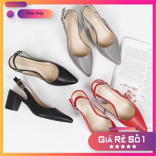 ( LTTP ) Giày bịt mũi cao gót 5cm đế vuông chất siêu đẹp hiệu Kaleea - giày xuất khẩu