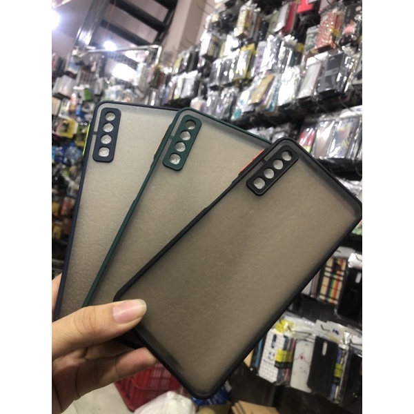 Samsung Galaxy A750/ A7 2018 ốp lưng viền màu lưng nhám