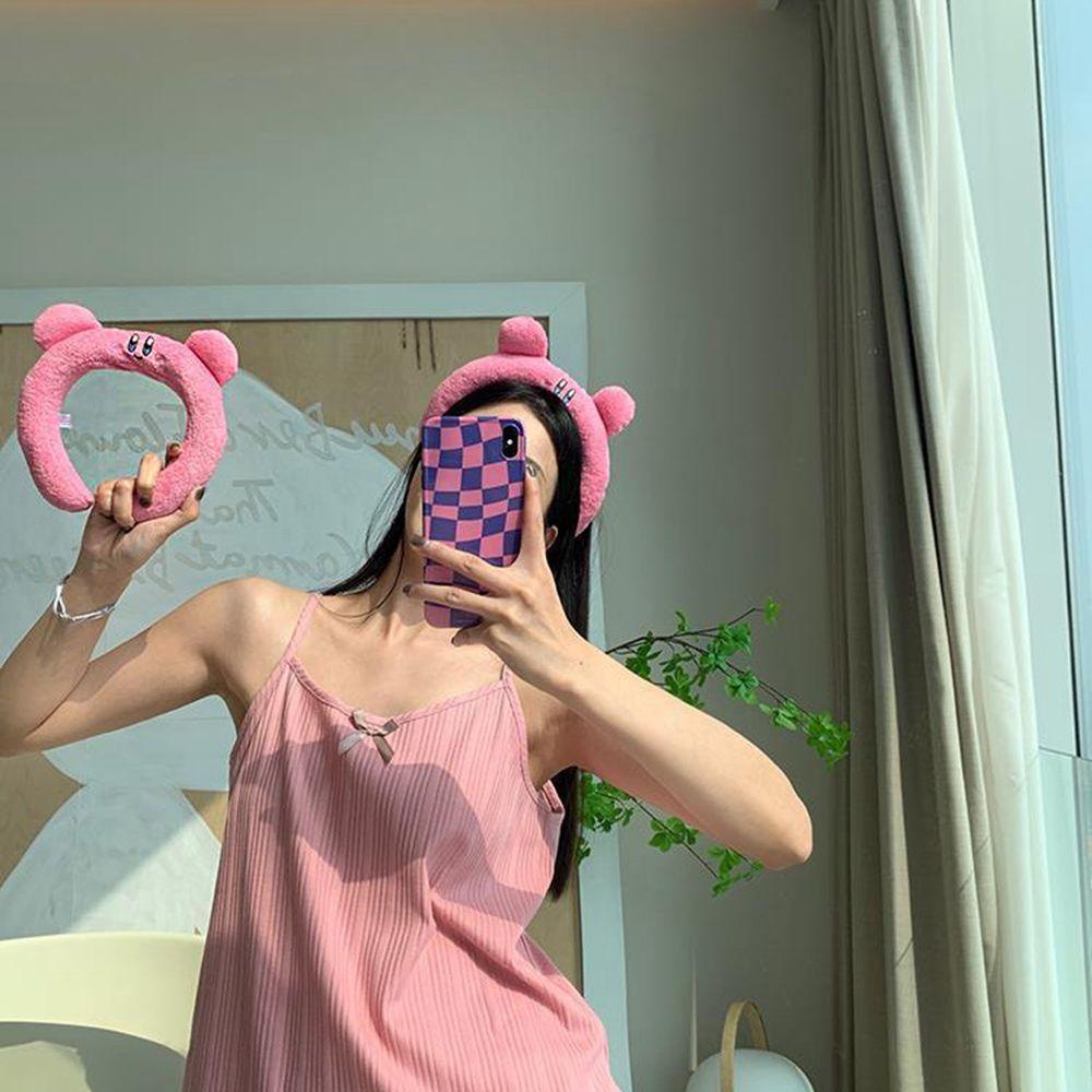 Băng Đô Cài Tóc Bằng Xốp Dày Họa Tiết Hoạt Hình Kirby Đơn Giản Rửa Mặt Cho Nữ