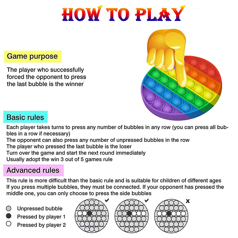 Đồ Chơi Bong Bóng Màu Cầu Vồng Giúp Giảm Căng Thẳng Hiệu Quả