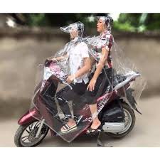 ÁO MƯA 2 ĐẦU TRONG SUỐT CÓ KHẨU TRANG CHE MẶT