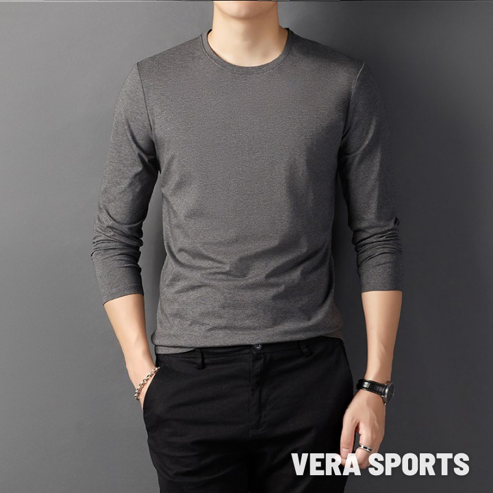 Áo thu đông nam dài tay, chất cotton co giãn, giữ nhiệt cơ thể, dáng ôm cao cấp | BigBuy360 - bigbuy360.vn