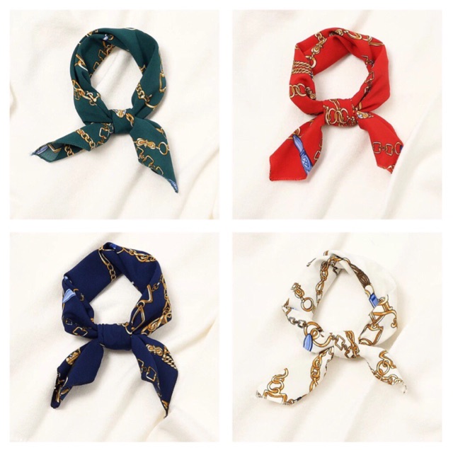 Khăn vuông dây xích, chất chiffon. (Size 50x50)