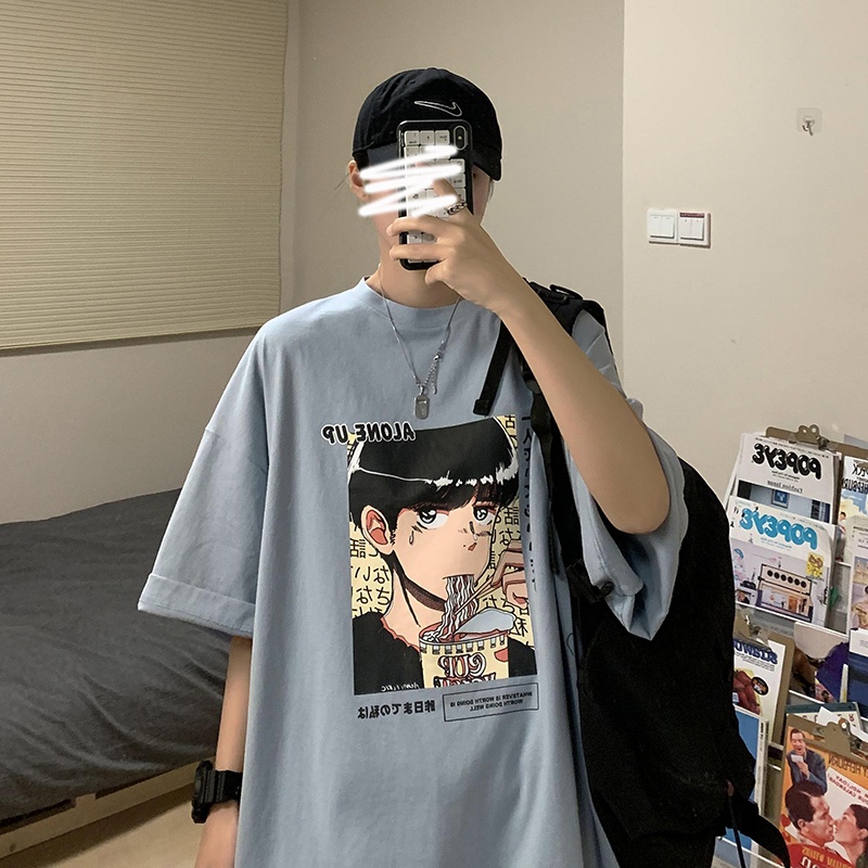 Áo Thun Nam Tay Ngắn Dáng Rộng Phong Cách Hàn Quốc