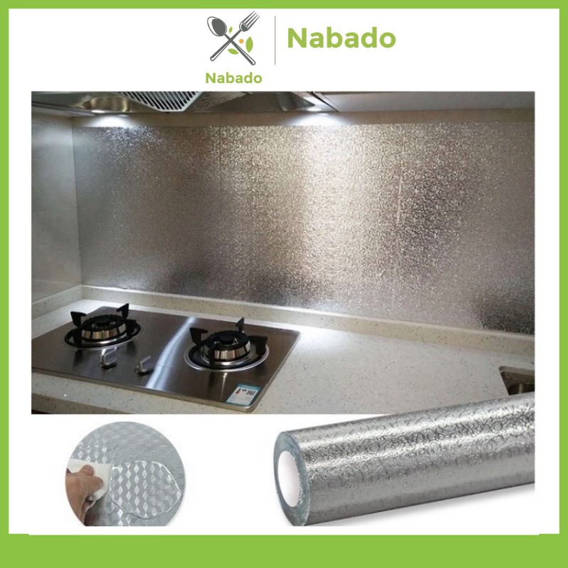 Cuộn giấy bạc dán bếp cách nhiệt, miếng decal dán tường nhà bếp chống thấm bền đẹp (2 mét khổ 40cm, 3 mét khổ 60cm)