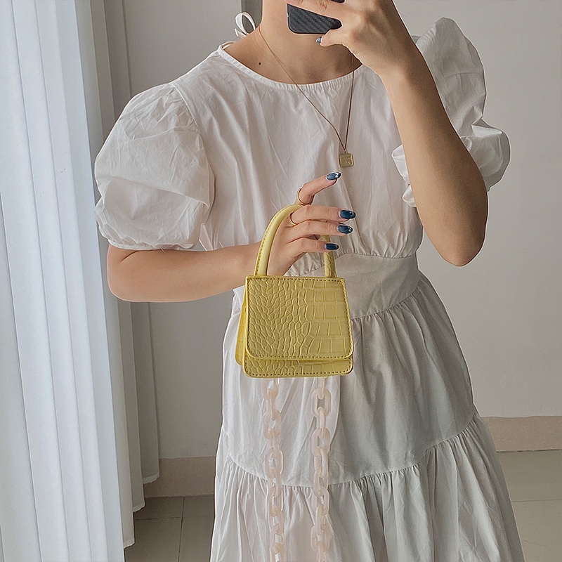 IELGY Túi Đeo Vai Họa Tiết Da Cá Sấu Dễ Thương Thời Trang Cho Nữ